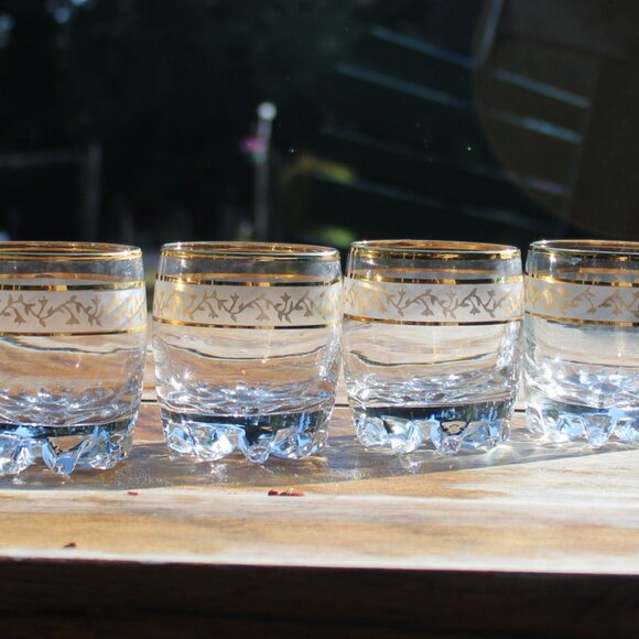 Vintage Victoria Crystal Whiskey Glasses – Gold Trim – Rocks Glass Set – Holiday - Picture 4 of 16